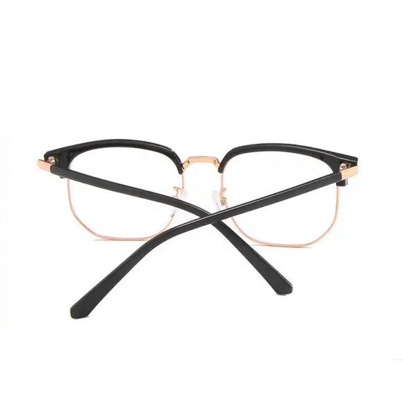 Fashion unisex square Plain glasses for men women Metal frame glasses polygon - Picture 7 of 11